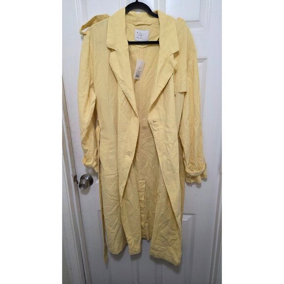 NWT A New Day Women's Vintage-Inspired Light Yellow Linen Blend Double-Breasted - Picture 7 of 8